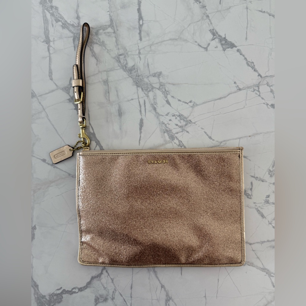 Coach Gold Glitter Wristlet